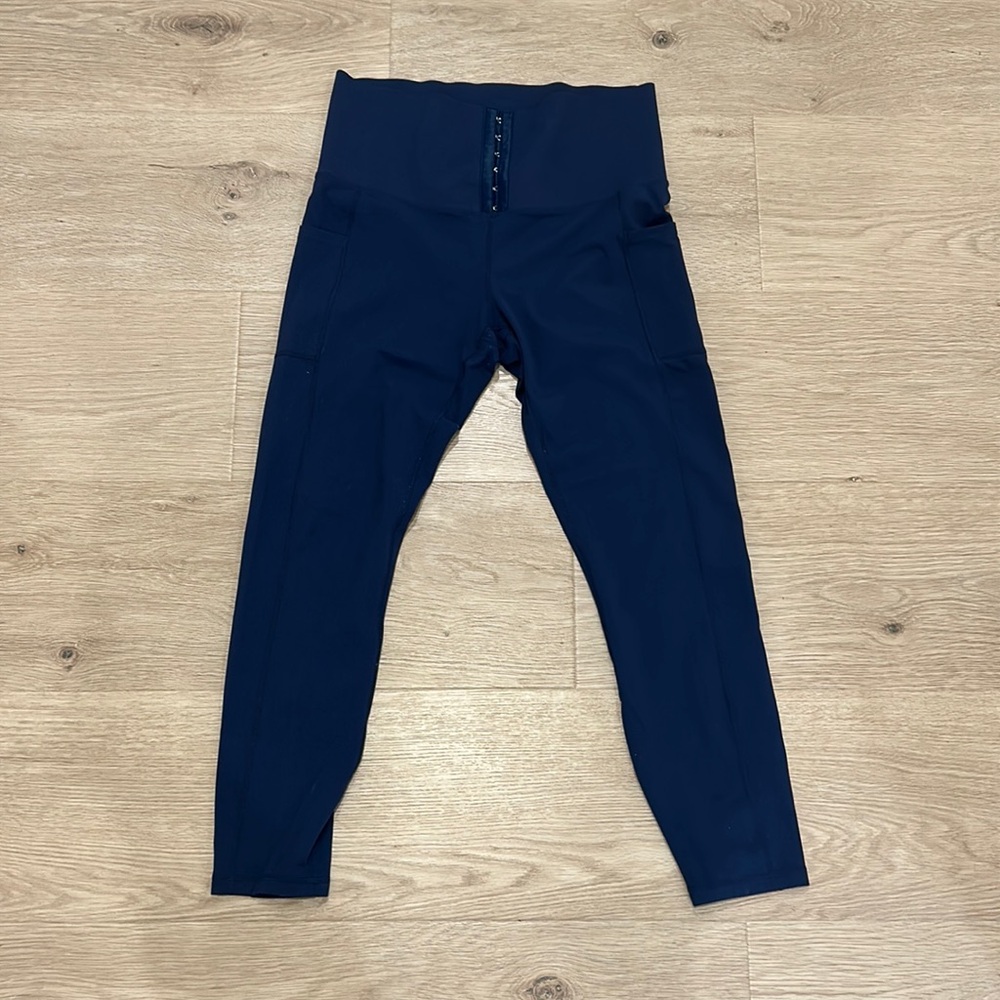 Navy Blue Waist Trainer Leggings Size L